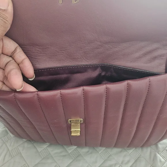 Henri Bendel Burgundy Purple Zip Tote Bag